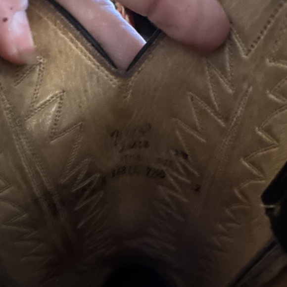 Tony Lama Western Cowboy Boots Vintage 1981 Embroidered Mens 7.5 Brown - Picture 13 of 15